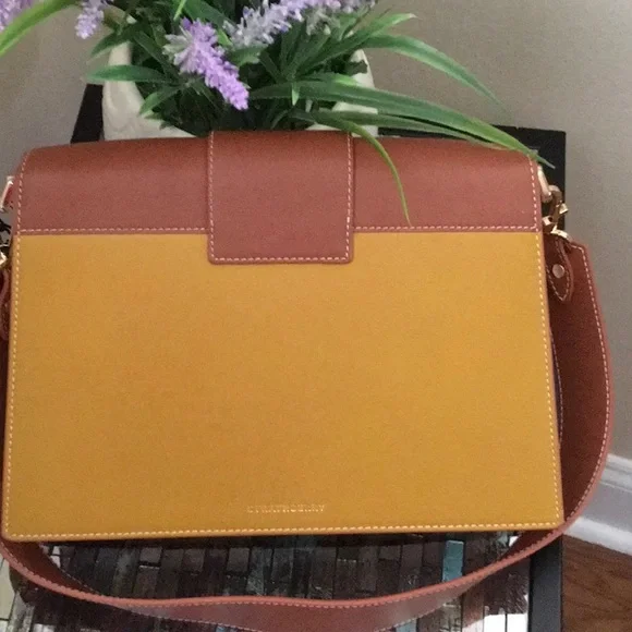 Strathberry Tricolor Crescent Colorblock Leather Shoulder Bag - Picture 15 of 16